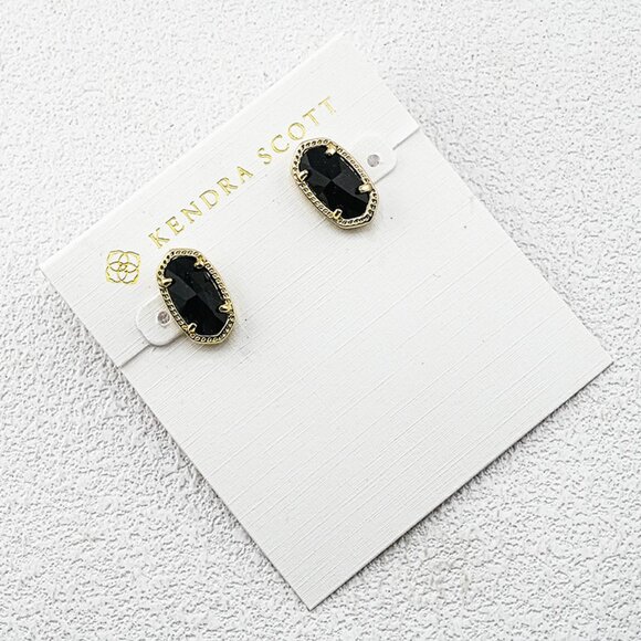 Kendra Scott Black Glass Stud Earrings - Picture 1 of 1